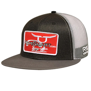 Rope Smart Western Style Mesh Flat Retro Trucker Fit Snapback Red Patch Cap